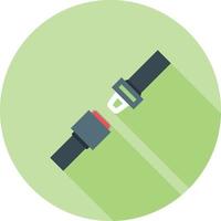 Seat Belt Flat Long Shadow Icon vector