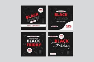 black Friday discount promo template design vector