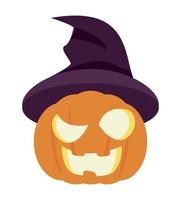 halloween pumpkin with hat vector