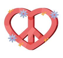 heart peace and love symbol vector