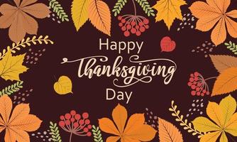 Thanksgiving autumn background vector