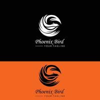 Phoenix logo template, Fire-bird, Eagle logo vector