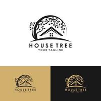 diseño del logotipo de la casa del árbol - vector