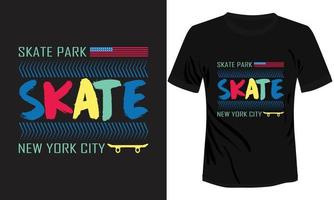 diseño de camiseta de skate patk new york city vector