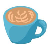 coffee in blue cup vector