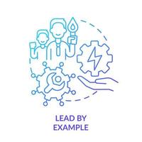 Lead by example blue gradient concept icon. Approach to energy strategy abstract idea thin line illustration. Implementing new policies. Isolated outline drawing. vector
