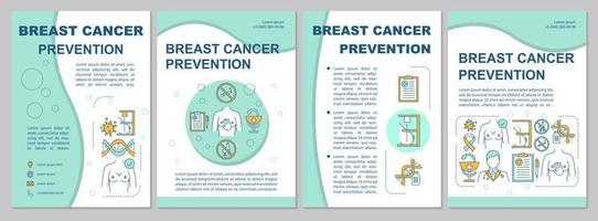 Breast cancer prevention creative brochure template. Women health. Flyer, booklet, leaflet print, cover design with linear illustrations. Vector page layouts for magazines, annual reports, posters