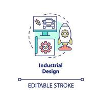 Industrial design concept icon. Competitive job candidate skill abstract idea thin line illustration. Products creation. Isolated outline drawing. Editable stroke. vector