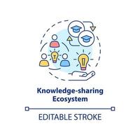 Knowledge-sharing ecosystem concept icon. Trendy skill to learn abstract idea thin line illustration. Exchange experience. Isolated outline drawing. Editable stroke. vector