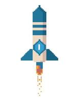 rocket eight bit style vector