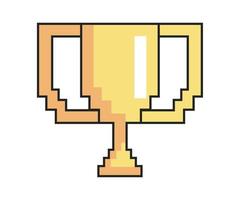 trophy pixel art style vector