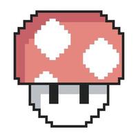 pixel art fungus character vector