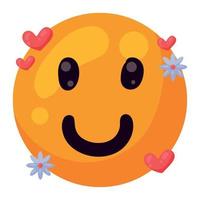 emoji sonriendo cultura hippie vector