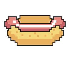 pixel art hot dog vector