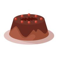 coffee cake with cherries vector