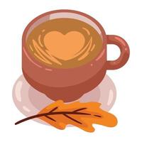 coffee cup and leaf vector