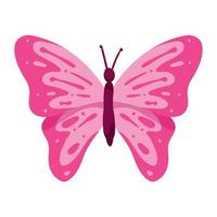 pink butterfly flying vector