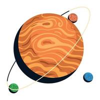 four planets space outer retro vector