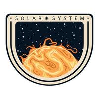 sun space outer sticker vector