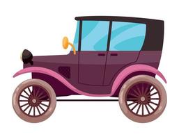 purple retro car vehicle vector