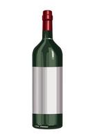 wine green bottle vector