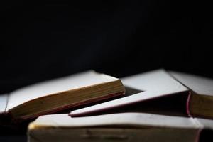 a collection of old books that are weathered in piles. vintage and retro theme backgrounds photo