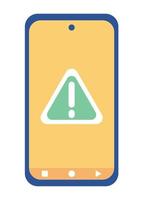 alert symbol in smartphone vector