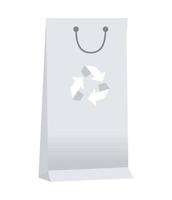 take away paper white bag vector