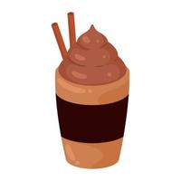 coffee milkshake with straw vector