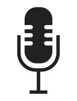 retro microphone audio silhouette vector
