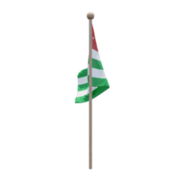 republik abchasien 3d-illustration flagge auf der stange. Fahnenmast aus Holz png