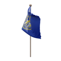 bandeira de ilustração 3d nebraska no poste. mastro de madeira png
