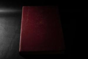 old book cover with red color texture for mockups design photo