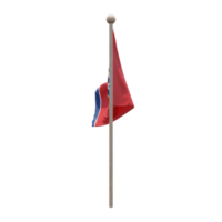 Tennessee 3d illustration flag on pole. Wood flagpole png