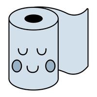 paper toilet cartoon retro character vector