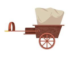 wooden carriage antique transport vector