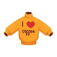 abrigo con letras de amor café vector