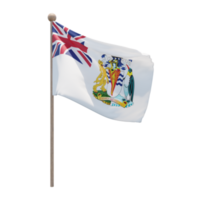 Brits antarctisch gebied 3d illustratie vlag Aan pool. hout vlaggenmast png