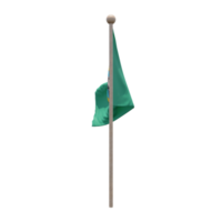 bandeira de ilustração 3d de Washington no poste. mastro de madeira png