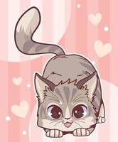 cute cat playing with hearts vector