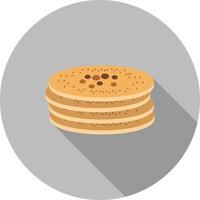 Pancakes Flat Long Shadow Icon vector