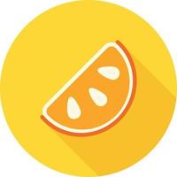 Orange slice Flat Long Shadow Icon vector