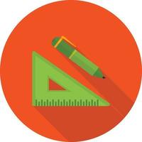 Drawing Tools Flat Long Shadow Icon vector