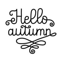 Hello autumn hand drawn lettering phrase vector