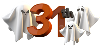 31th happy halloween concept with 3D ghosts