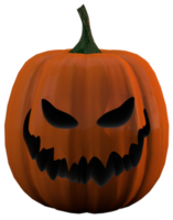 cara aterradora de calabaza de halloween 3d render png