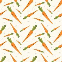 Carrot pattern. Seamless orange carrot pattern with stems for package or fabric print. vector