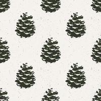 Seamless pinecone pattern. Christmas seamless vector pinecone pattern for wrapping paper or fabric.