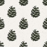 Seamless pinecone pattern. Christmas seamless vector pinecone pattern for wrapping paper or fabric.