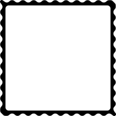 Vector black shaped frame. Postage blank stamp.